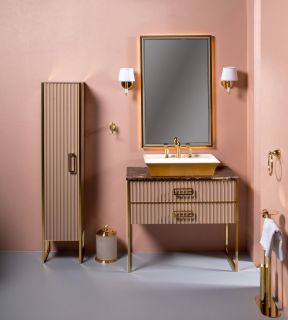 Тумба под раковину Armadi Art Monaco 100см капучино/золото 867-100-CPG